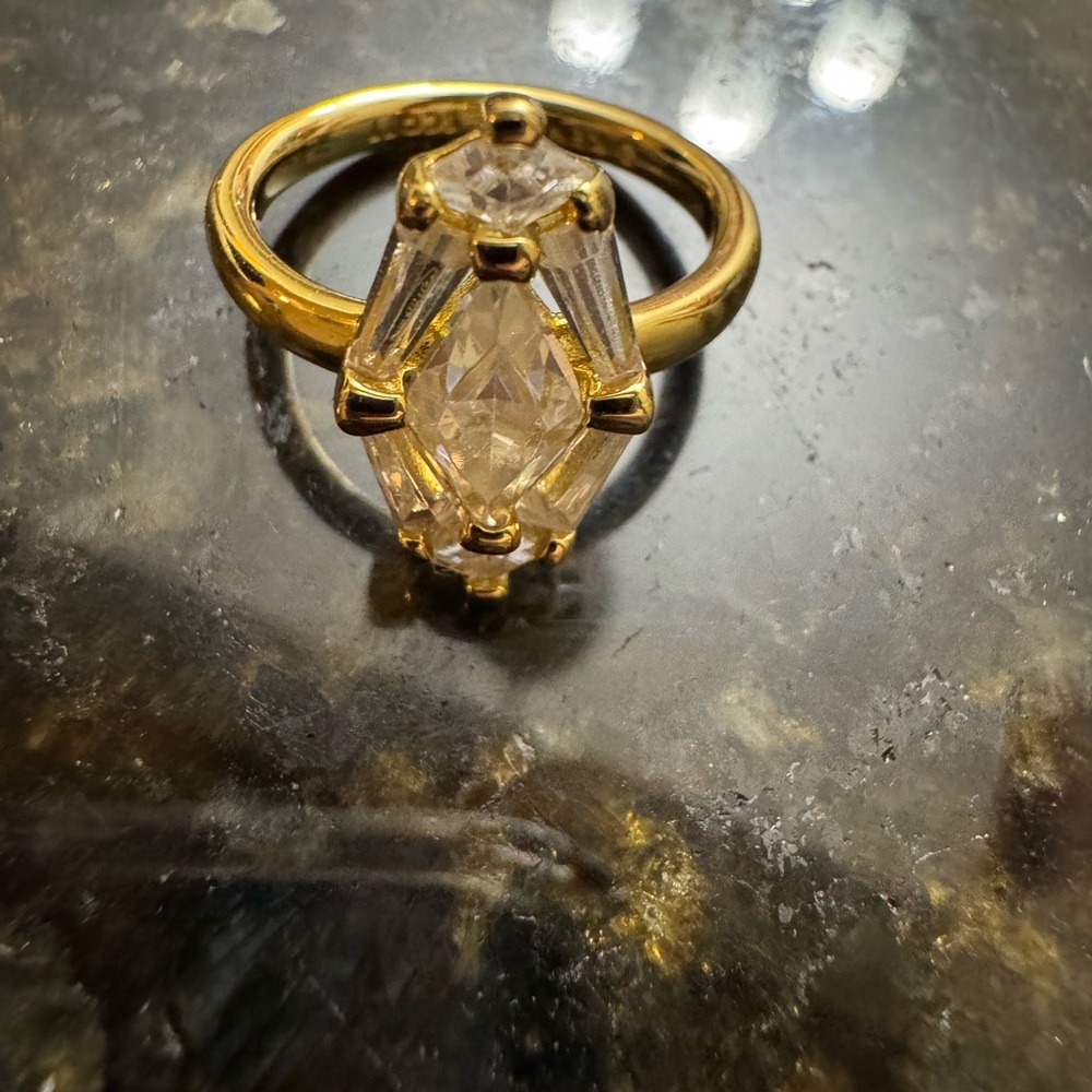 Kendra Scott Gold and Silver Crystal Ring - Picture 7 of 13